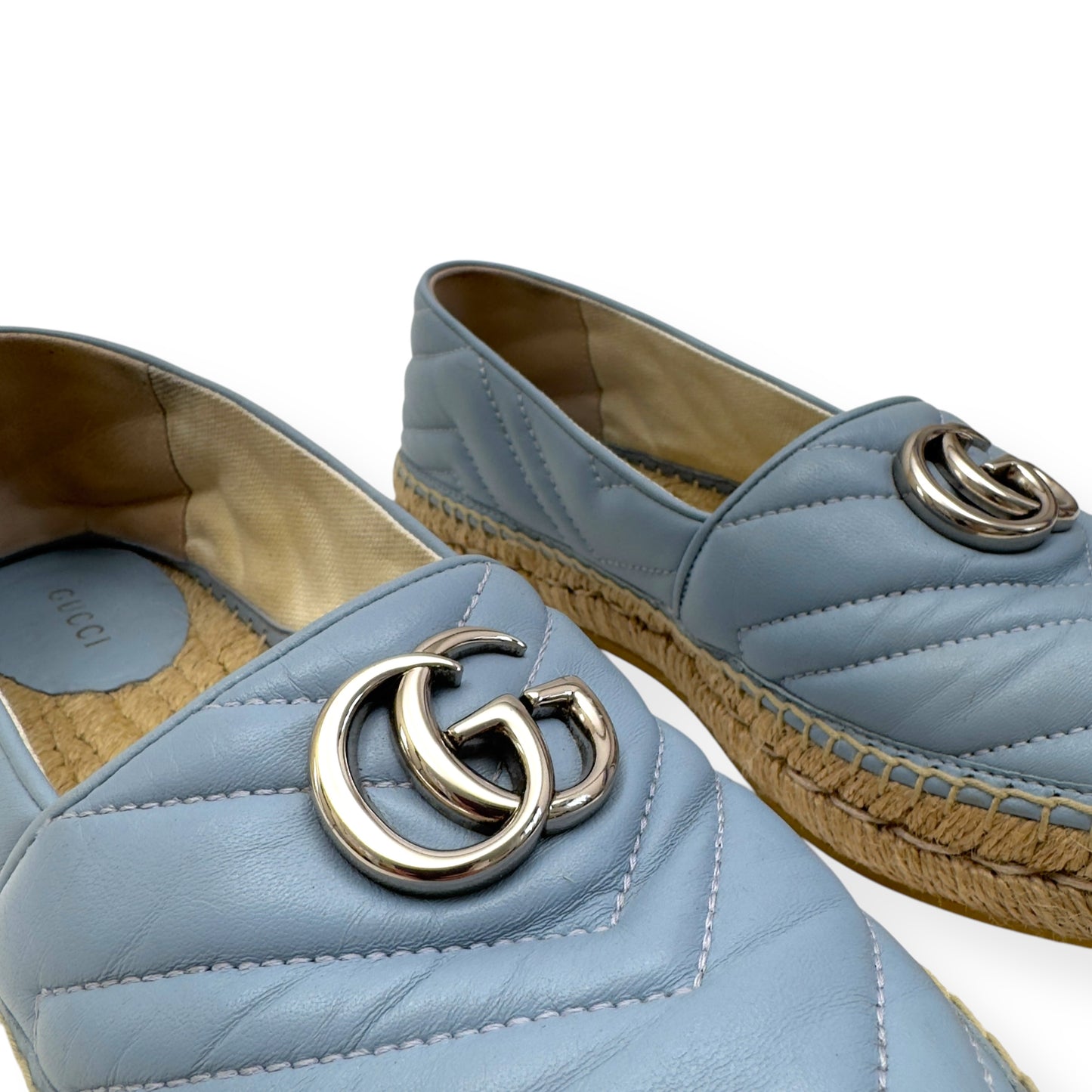 GUCCI WOMENS GG MARMONT ESPADRILLE AZUL 38 / UK5