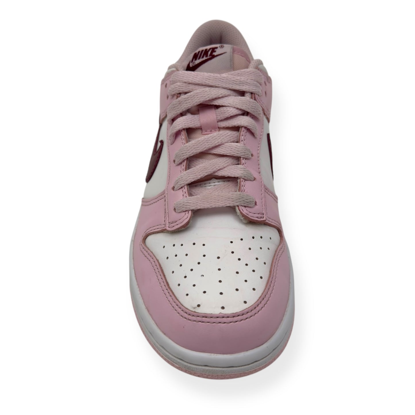 NIKE WOMENS DUNK LOW TOP SNEAKER PINK / RED UK5