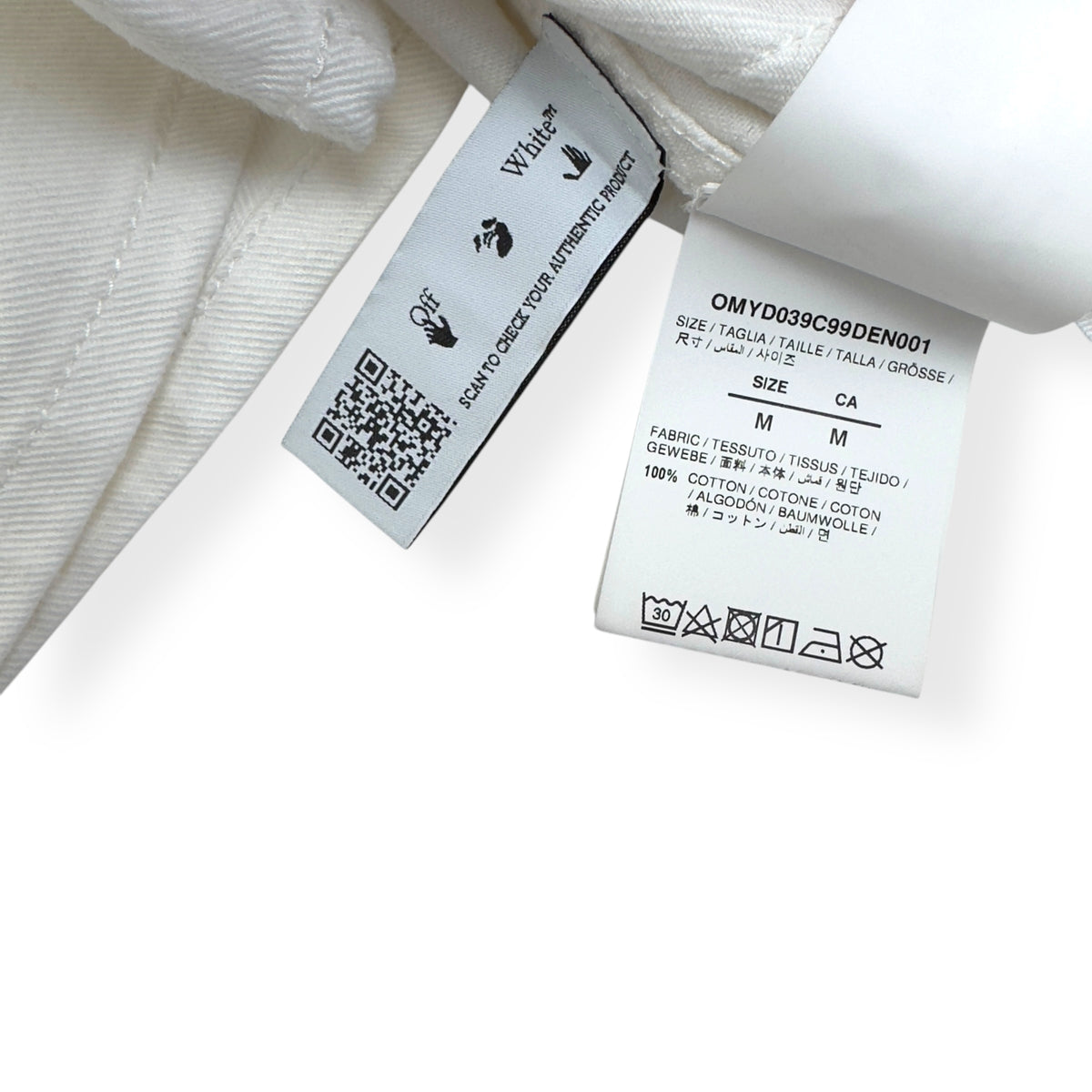 OFF-WHITE CARAVAGGIO ARROW DENIM SHIRT WHITE / BLACK M