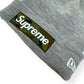 SUPREME X NEW ERA FW23 BOX LOGO BEANIE HEATHER GREY / CAMO O/S