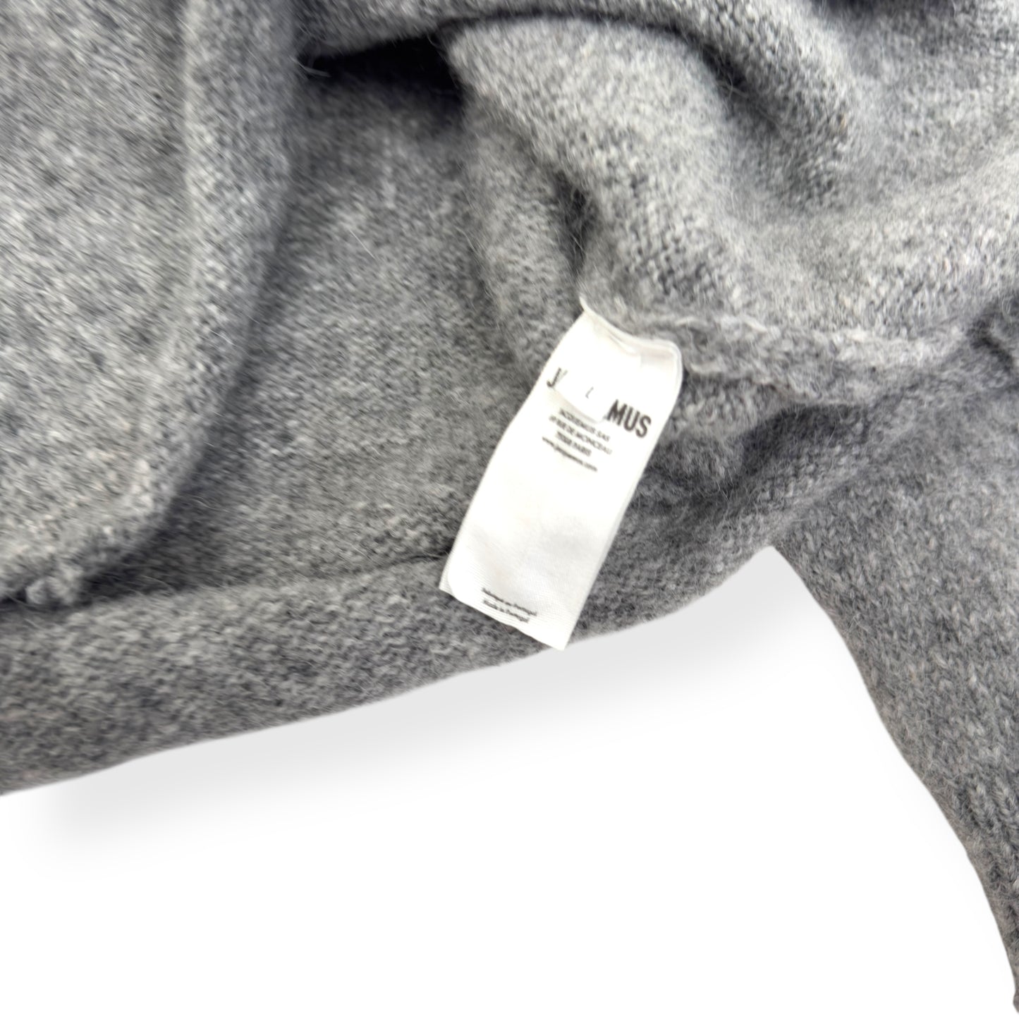 JACQUEMUS LE PULL WOOL-BLEND SWEATER GREY / WHITE L