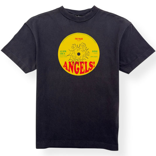 PALM ANGELS LOGO PRINT T-SHIRT BLACK / YELLOW M