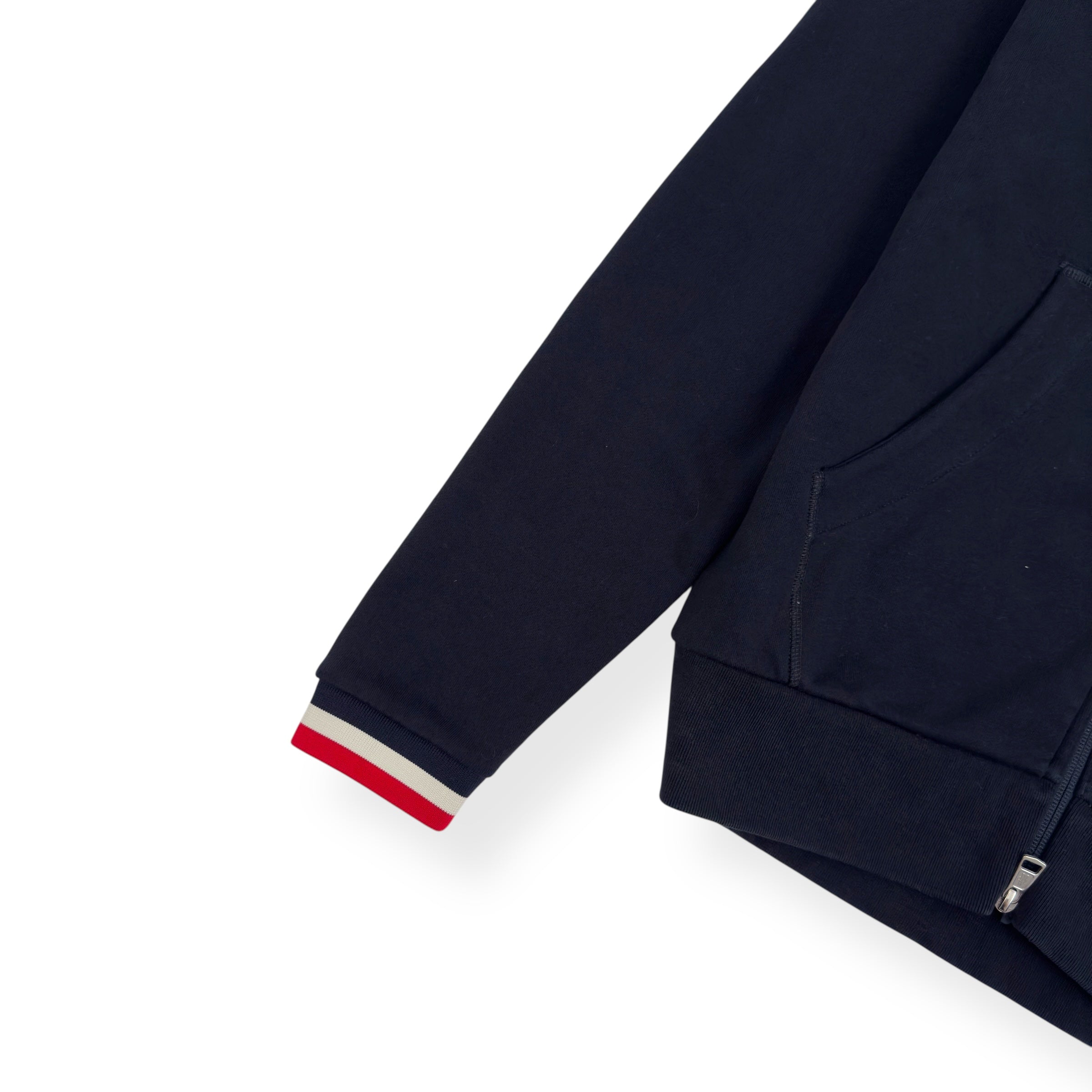 MONCLER MAGLIA ZIP LOGO HOODIE NAVY L