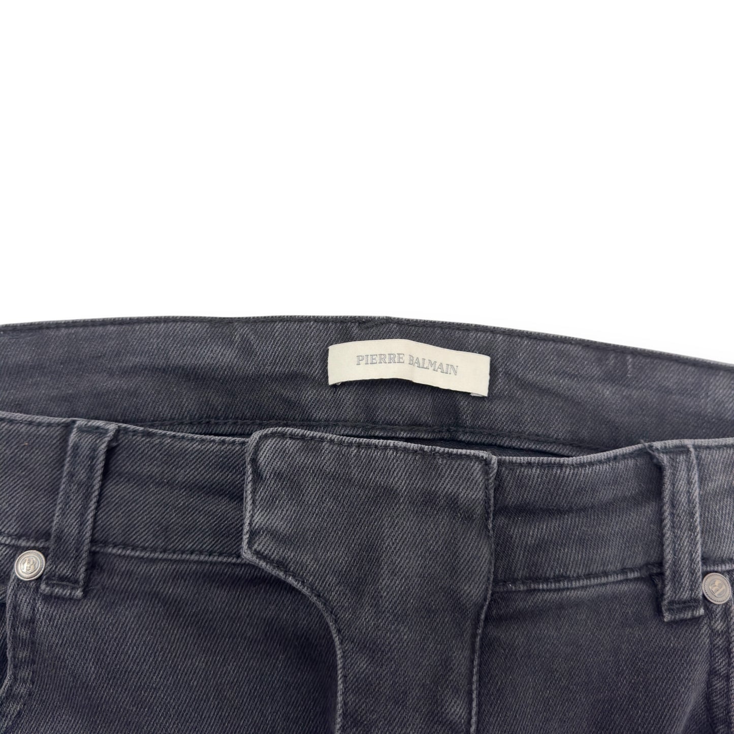 BALMAIN WASHED BIKER JEANS BLACK W34”