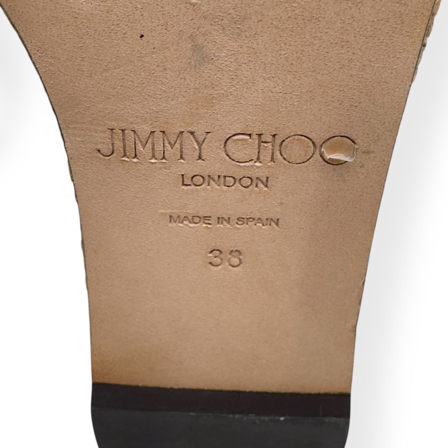 JIMMY CHOO DEYA 95 SUEDE ESPADRILLE WEDGE TAN 38 / UK5