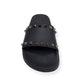 VALENTINO GARAVANI ROCKSTUD RUBBER SLIDES BLACK / SILVER 38 / UK5