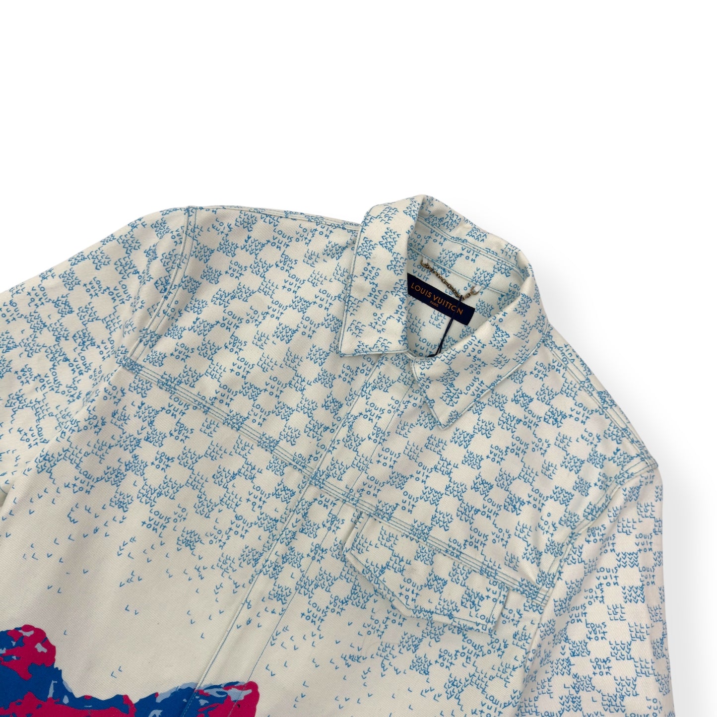 LOUIS VUITTON LANDSCAPE SHORT-SLEEVED DENIM SHIRT MULTICOLOURED M