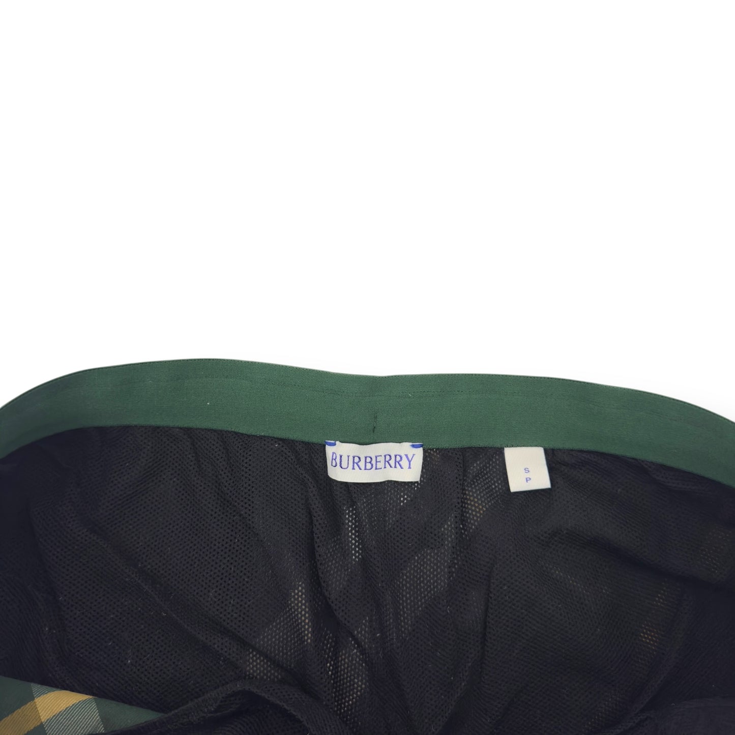 BURBERRY CHECK SWIM SHORTS GREEN S