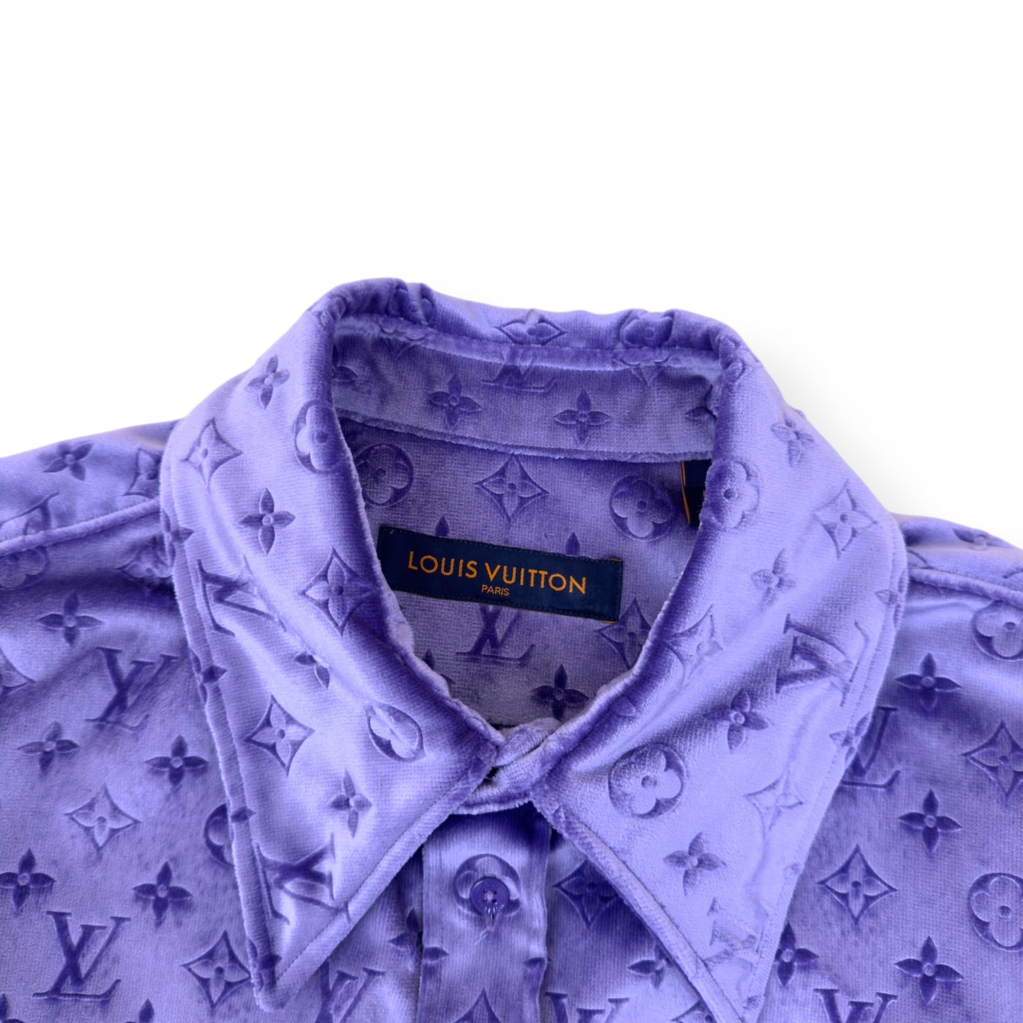 LOUIS VUITTON LV MONOGRAM VELVET SHIRT PURPLE L