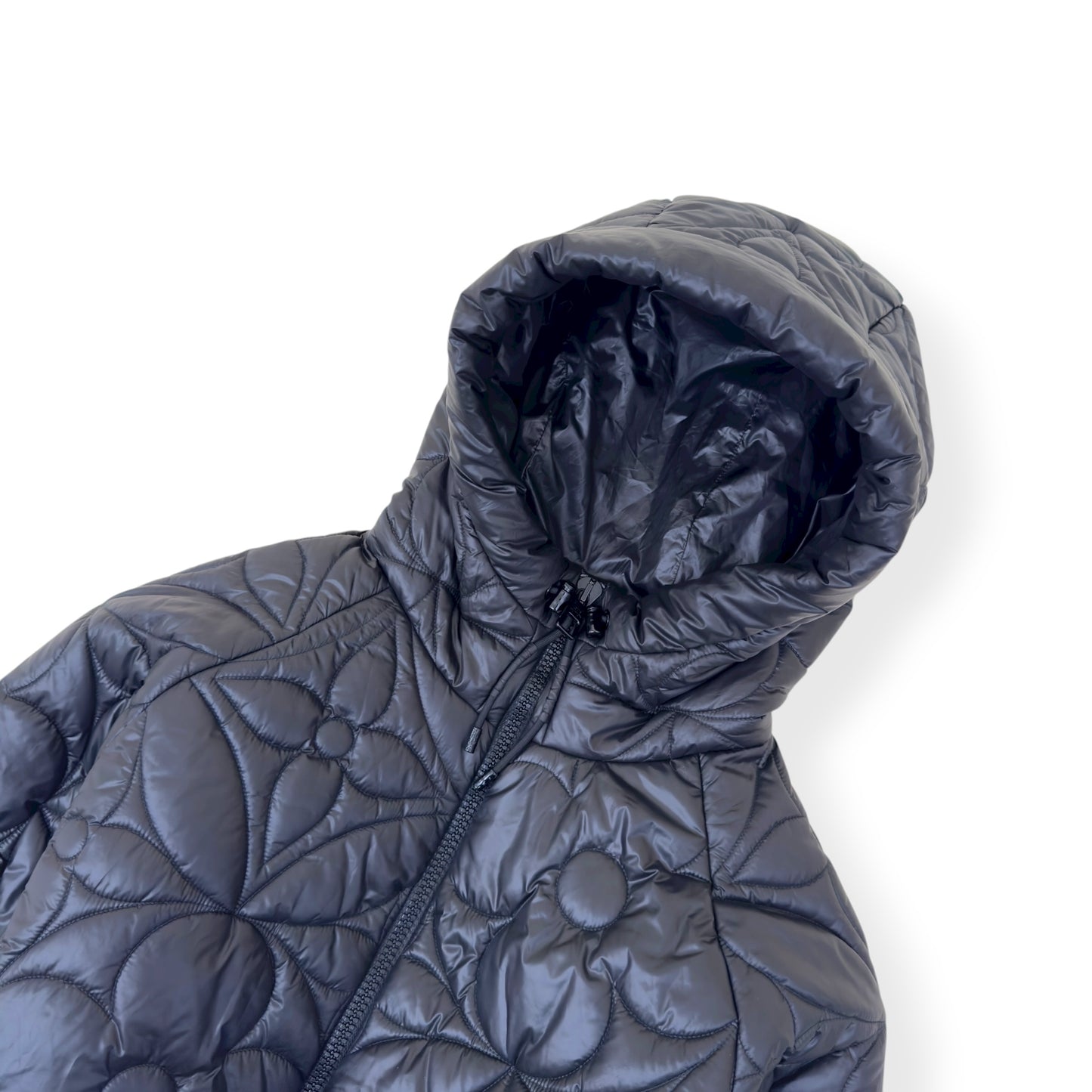 LOUIS VUITTON LVSE REVERSIBLE FLOWER QUILTED DOWN JACKET BLACK 52 / XL