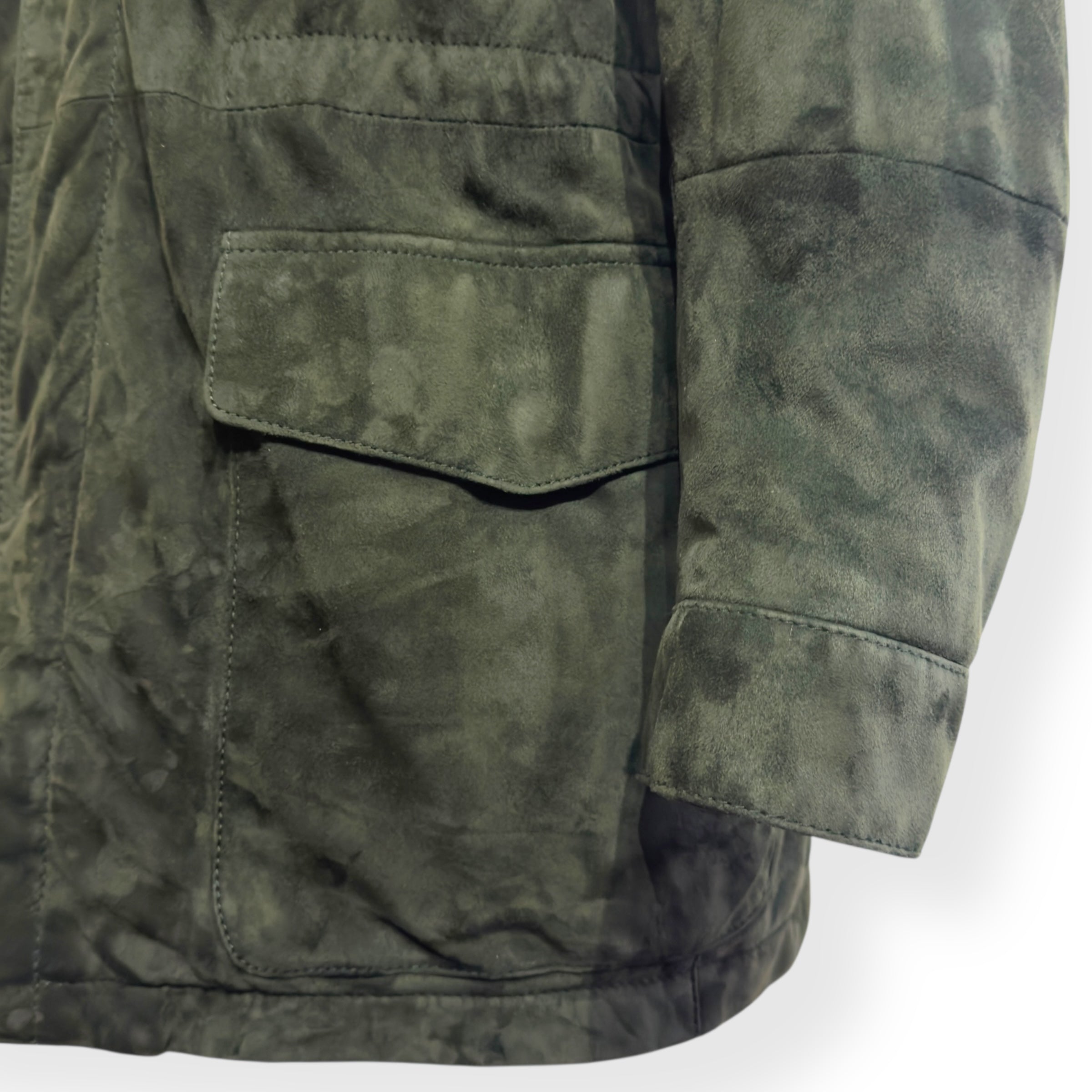 THOM SWEENEY SUEDE FIELD JACKET DARK GREEN 52 / L