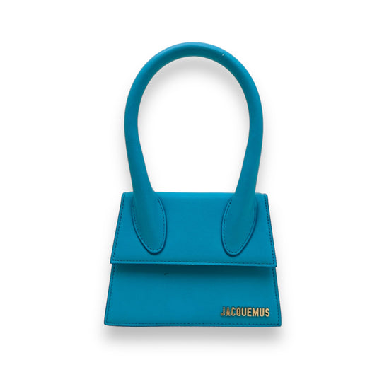 JACQUEMUS LE CHIQUITO MOYEN LEATHER BAG BLUE