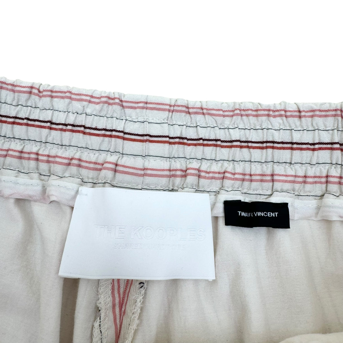 THE KOOPLES FLOWING STRIPED SHORTS BEIGE / PINK L