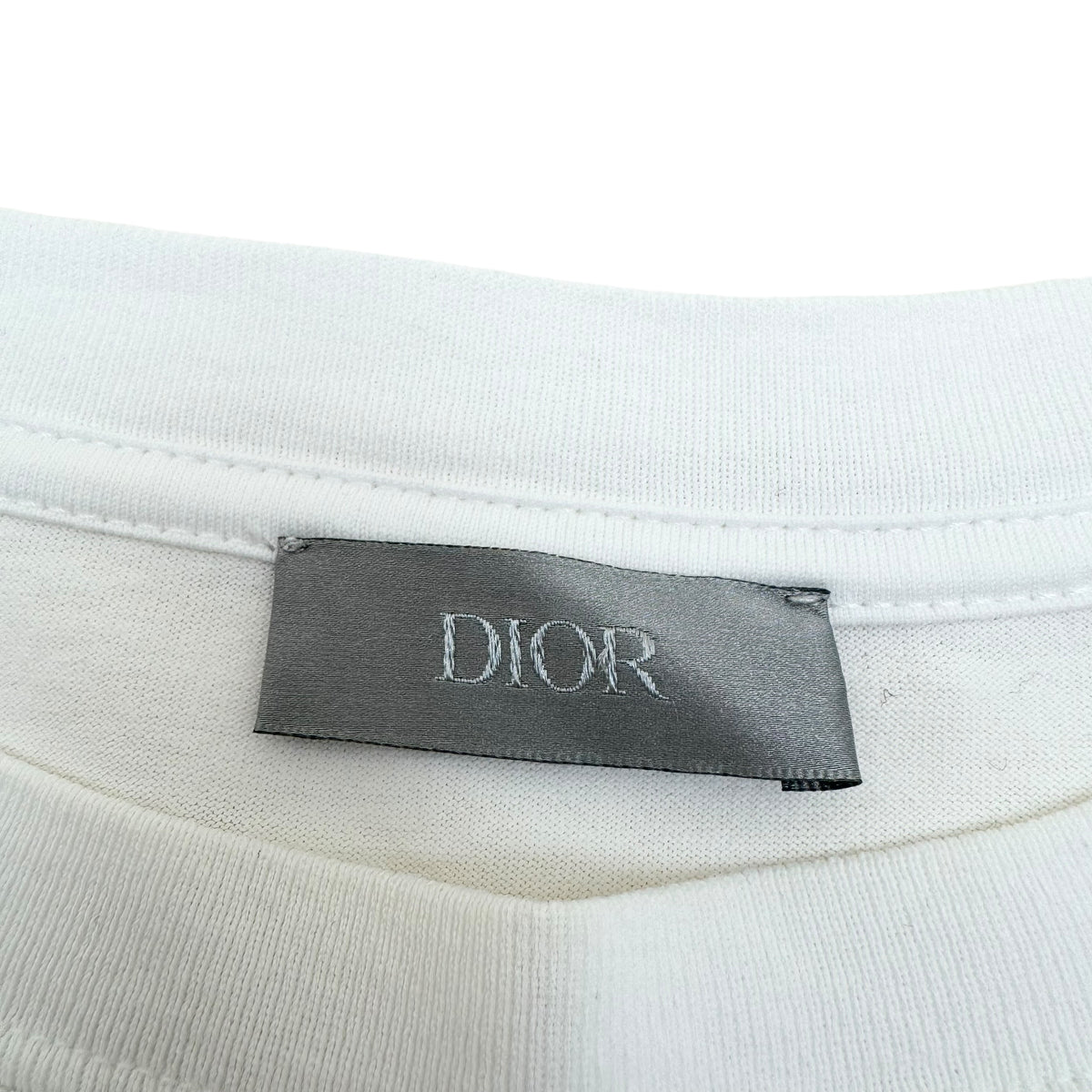 DIOR OBLIQUE LAYERED SILK TRIM T-SHIRT WHITE XL