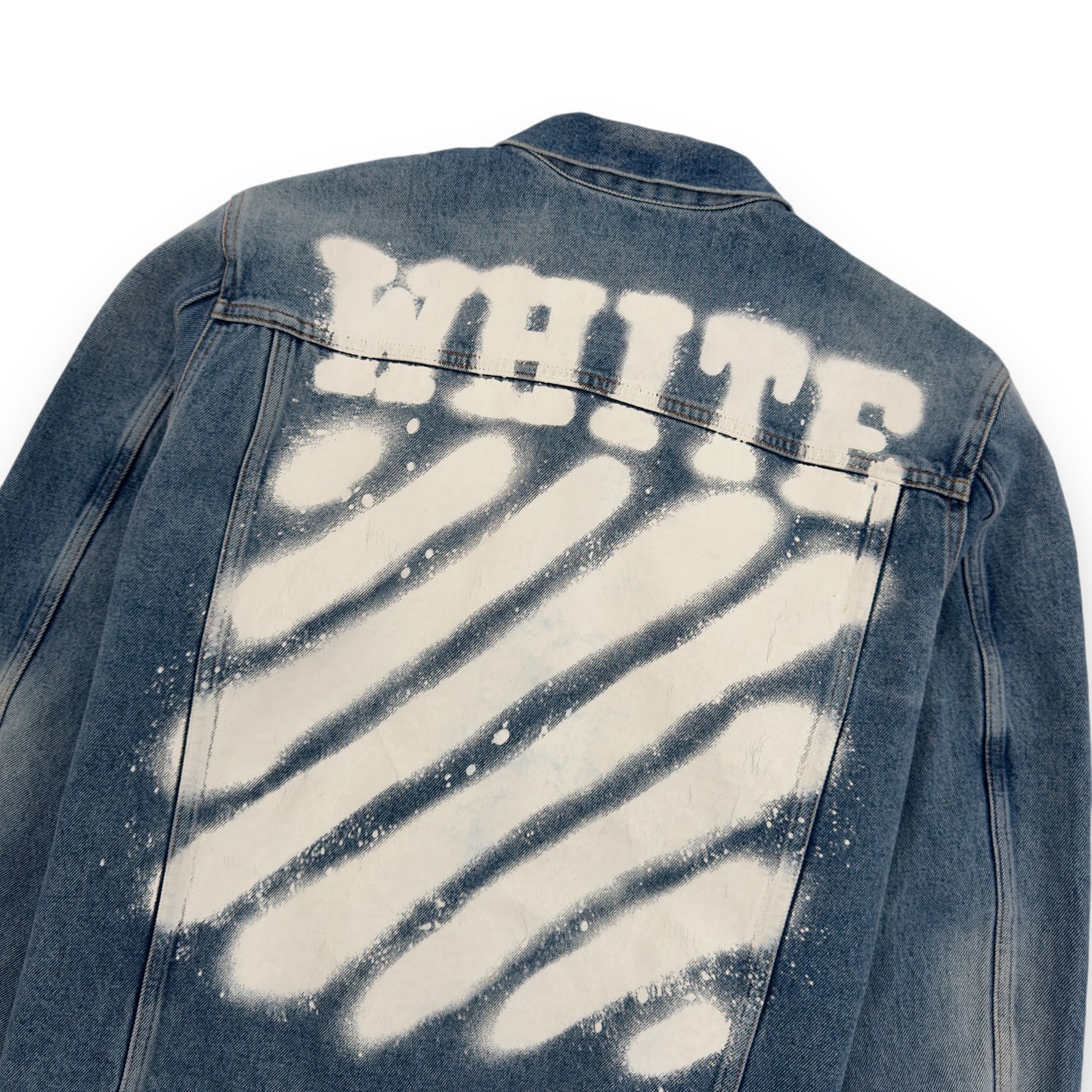 OFF-WHITE SPRAY PAINT DENIM JACKET BLUE M