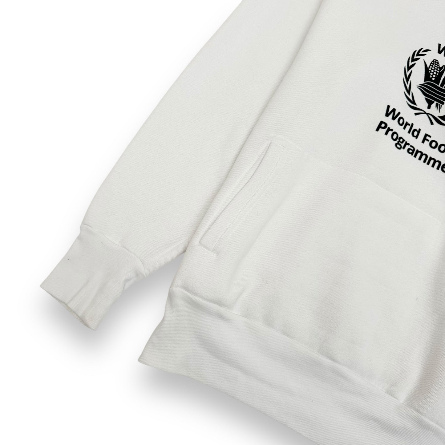 BALENCIAGA OVERSIZED WORLD FOOD PROGRAMME HOODIE WHITE / BLACK XS