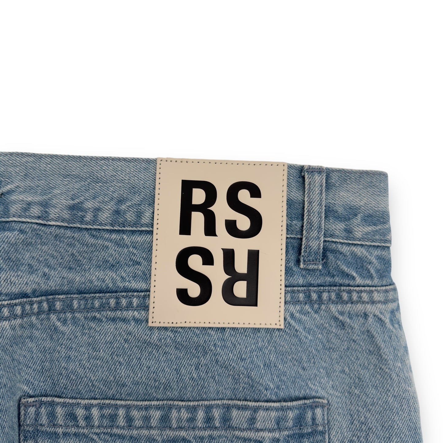 RAF SIMONS SS20 'DESTROYED' DOUBLE LAYERED DENIM JEANS BLUE 33"