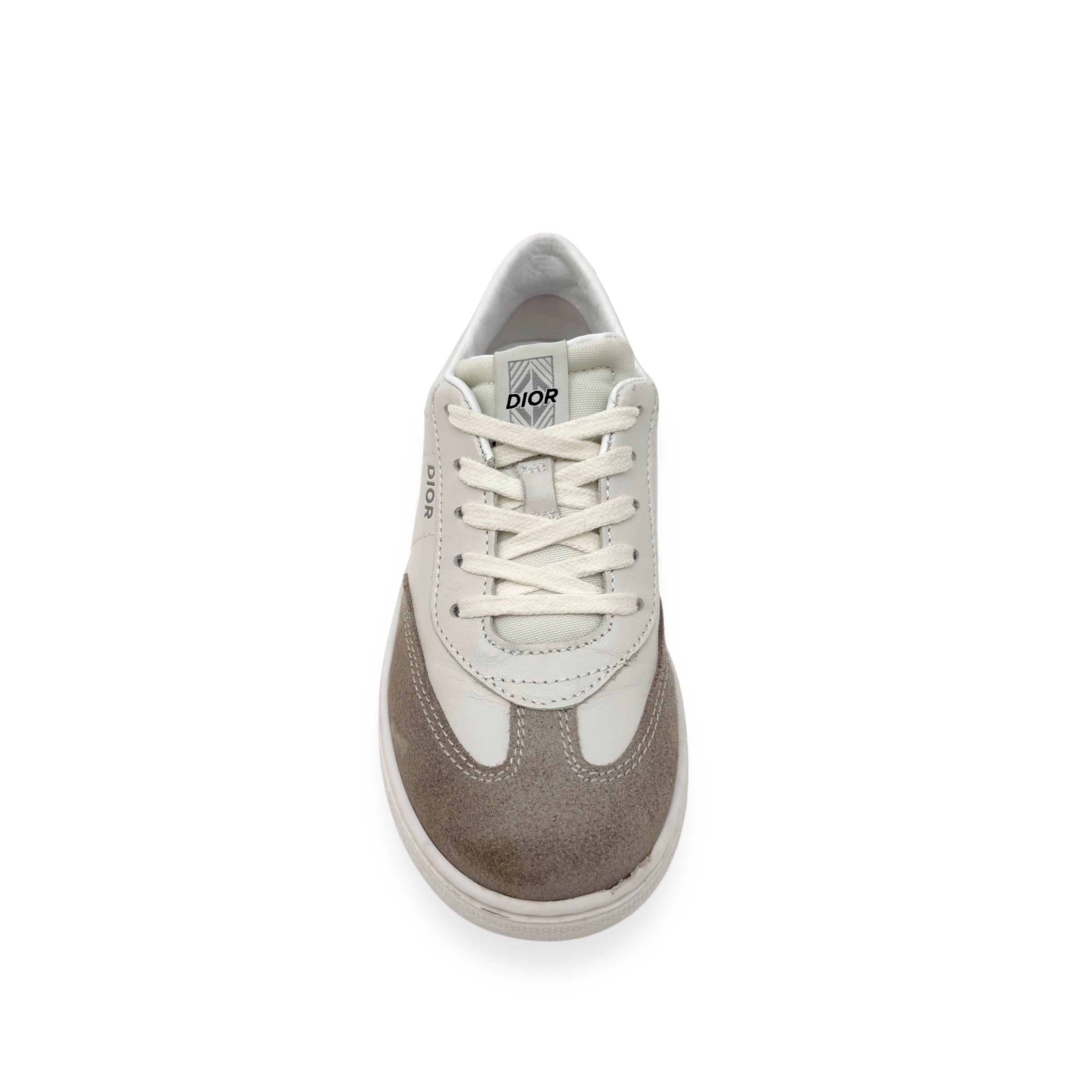 DIOR B101 LEATHER SNEAKER CREAM GREIGE UK11K