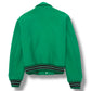AMIRI LOGO-EMBOIDERED APPLIQUÉD BONE WOOL JACKET GREEN / WHITE 50 / L