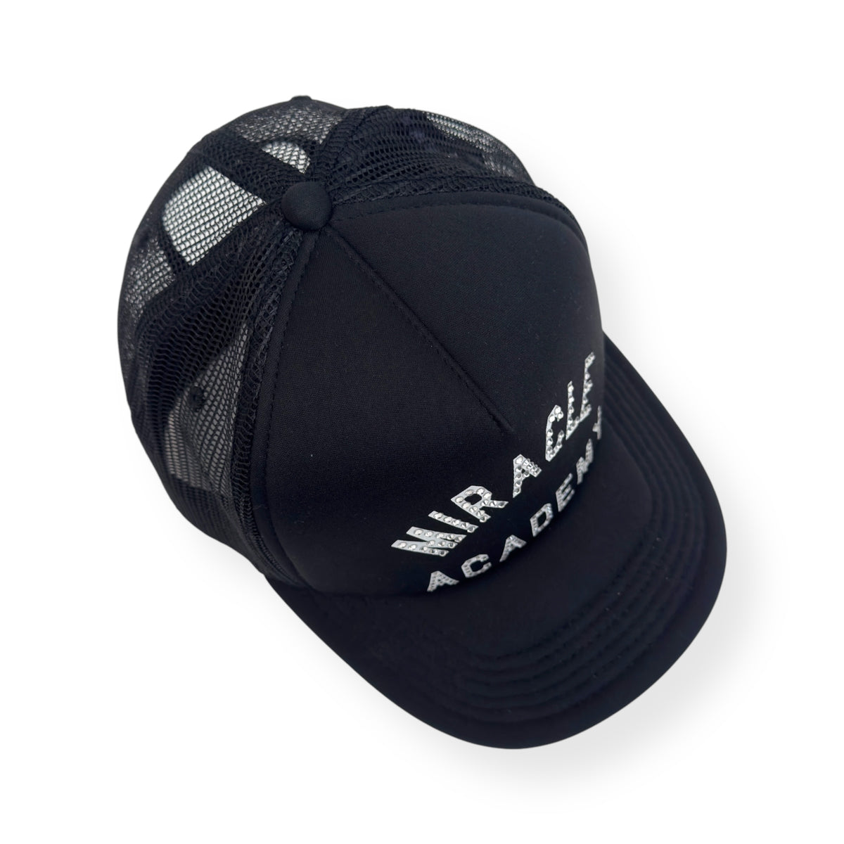 NAHMIAS MIRACLE ACADEMY CRYSTAL EMBELLISHED TRUCKER HAT BLACK O/S