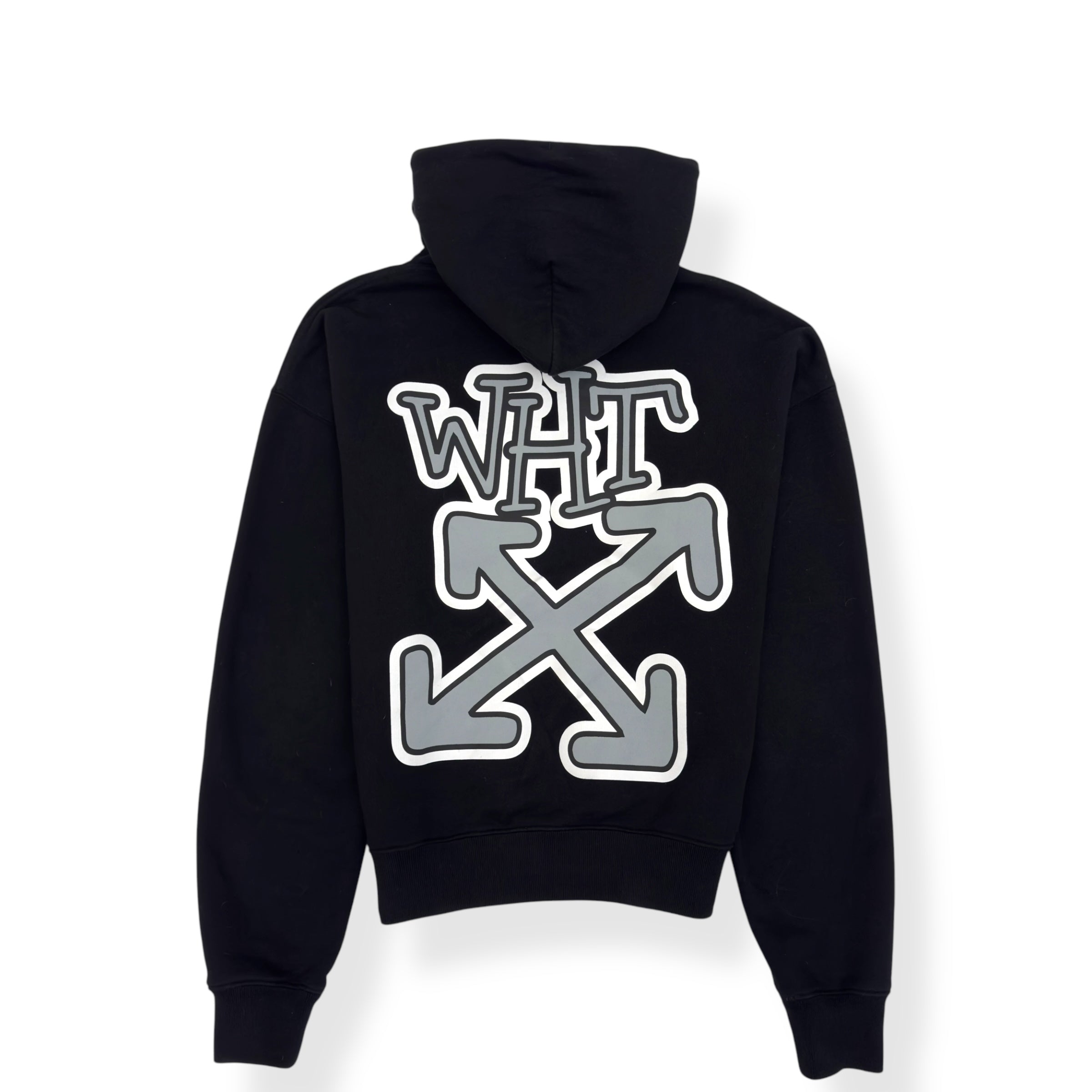 OFF-WHITE CARLOS ARROWS HOODIE BLACK / GREY M