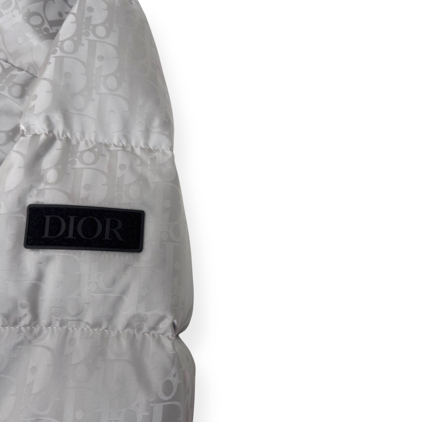 DIOR OBLIQUE BLOUSON DOWN PUFFER JACKET SILVER / BLACK 50 / L