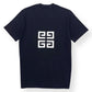 GIVENCHY LOGO EMBROIDERED T-SHIRT BLACK / WHITE L