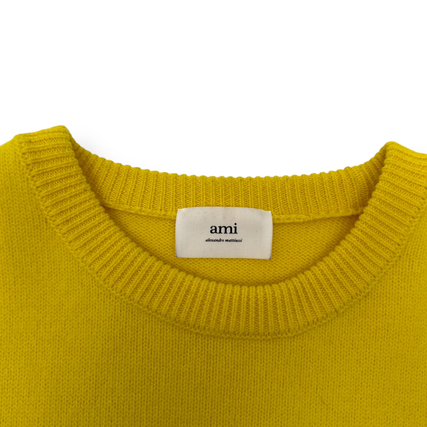AMI PARIS CREWNECK SWEATER YELLOW / BLACK L