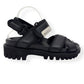 GANNI WOMENS HIKING LEATHER SANDALS BLACK 38 / UK5