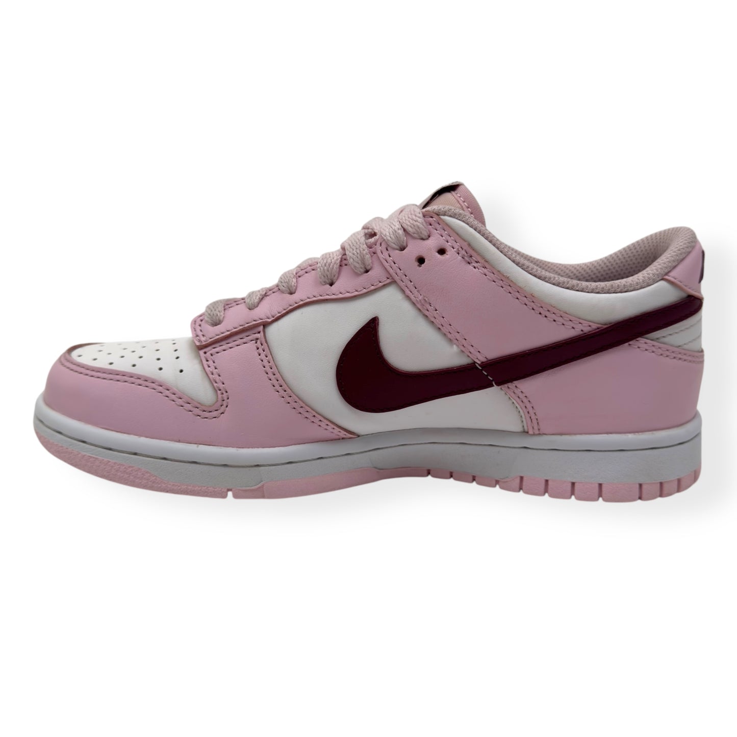 NIKE WOMENS DUNK LOW TOP SNEAKER PINK / RED UK5