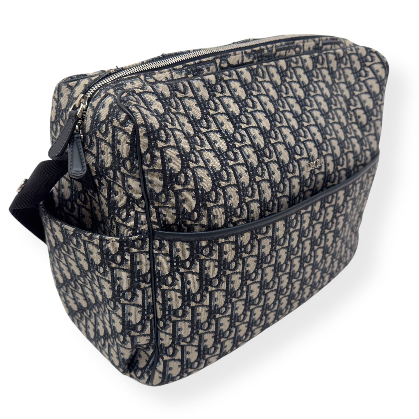 CHRISTIAN DIOR OBLIQUE JACQUARD CHANGING BAG BLACK / BEIGE L