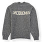 JACQUEMUS LE PULL WOOL-BLEND SWEATER GREY / WHITE L