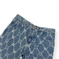 LOUIS VUITTON MONOGRAM PRINTED DENIM SHORTS INDIGO BLUE W34” / L