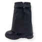 GIVENCHY SHARK LOCK LEATHER HEELED BIKER BOOTS BLACK / SILVER 38 / UK5