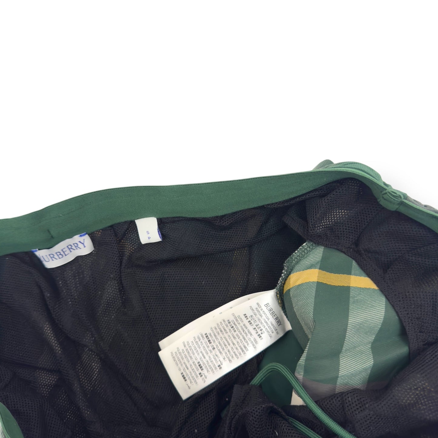 BURBERRY CHECK SWIM SHORTS GREEN S
