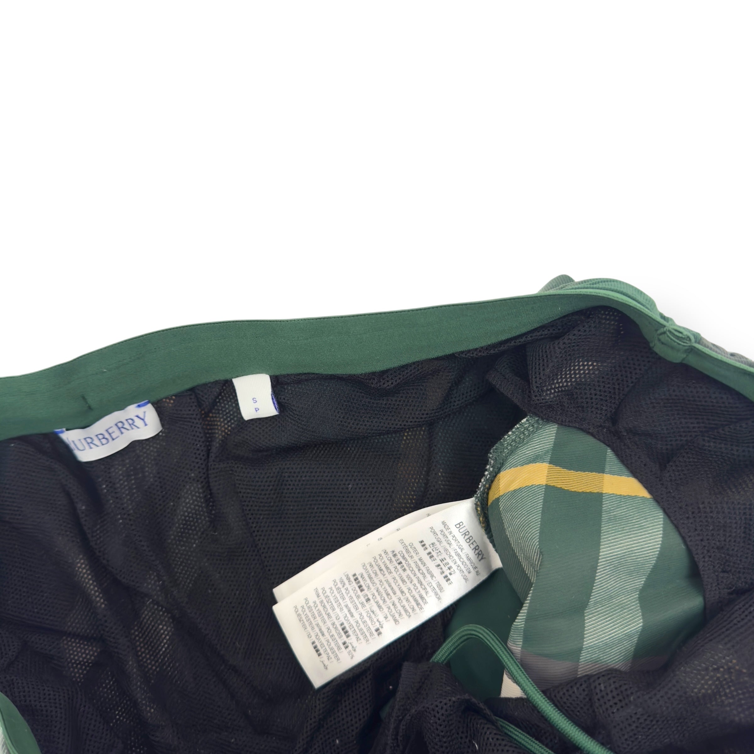 BURBERRY CHECK SWIM SHORTS GREEN S