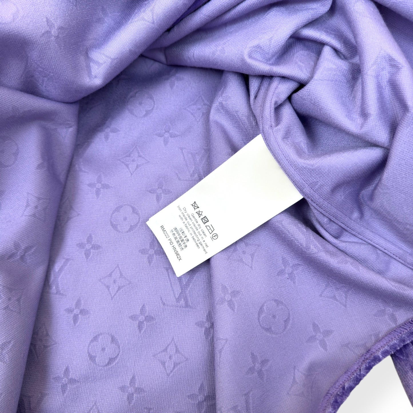 LOUIS VUITTON LV MONOGRAM VELVET SHIRT PURPLE L