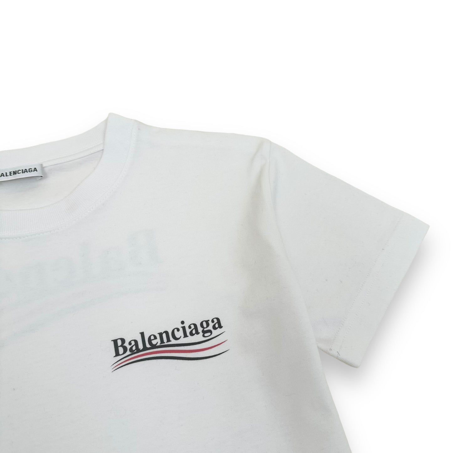 BALENCIAGA POLITICAL LOGO T-SHIRT WHITE L