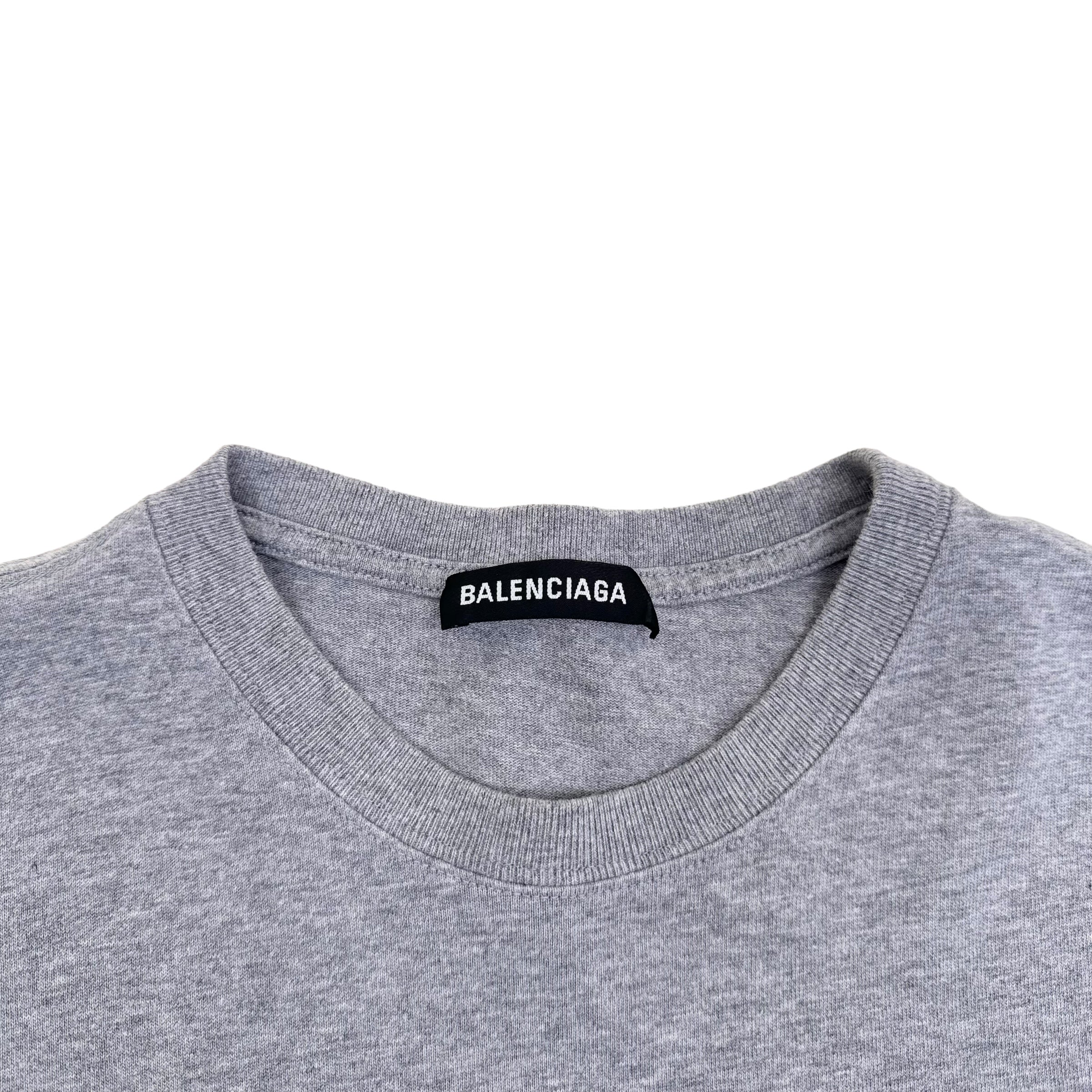 BALENCIAGA INTERLOCK LOGO T-SHIRT GREY M