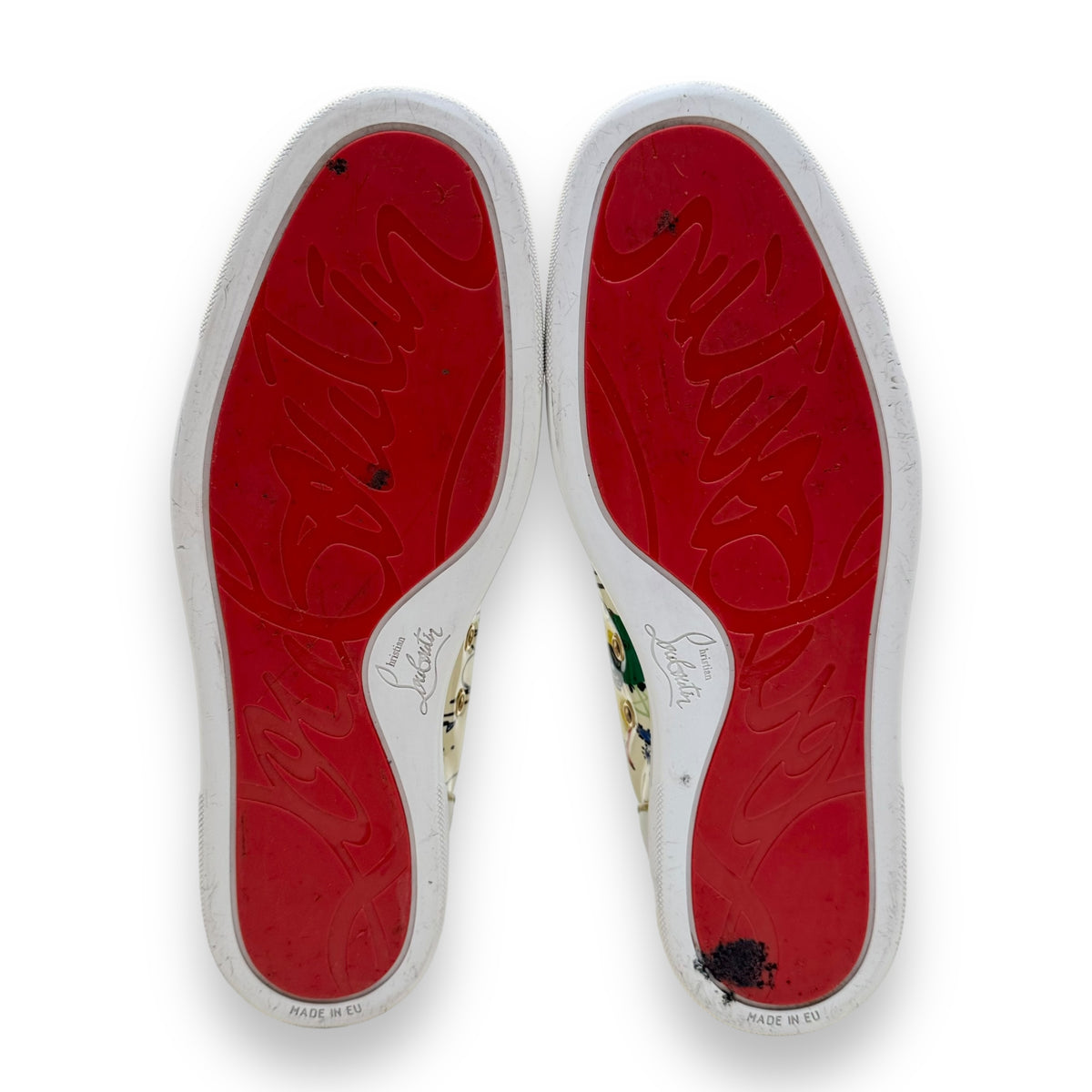 CHRISTIAN LOUBOUTIN GRAFFITI LOUIS HIGH TOP PATENT LEATHER SNEAKER UK8