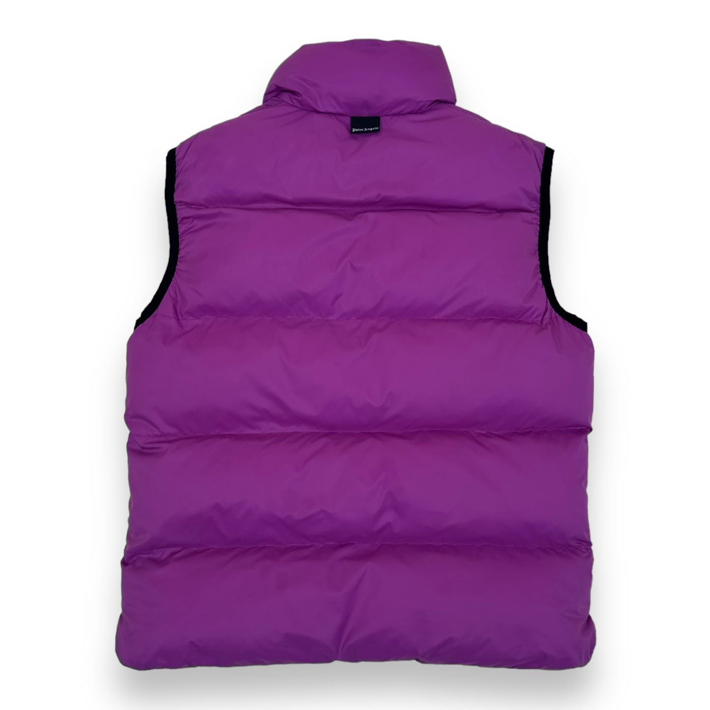 PALM ANGELS LOGO-PATCH PUFFER GILET FUCHSIA PINK XS