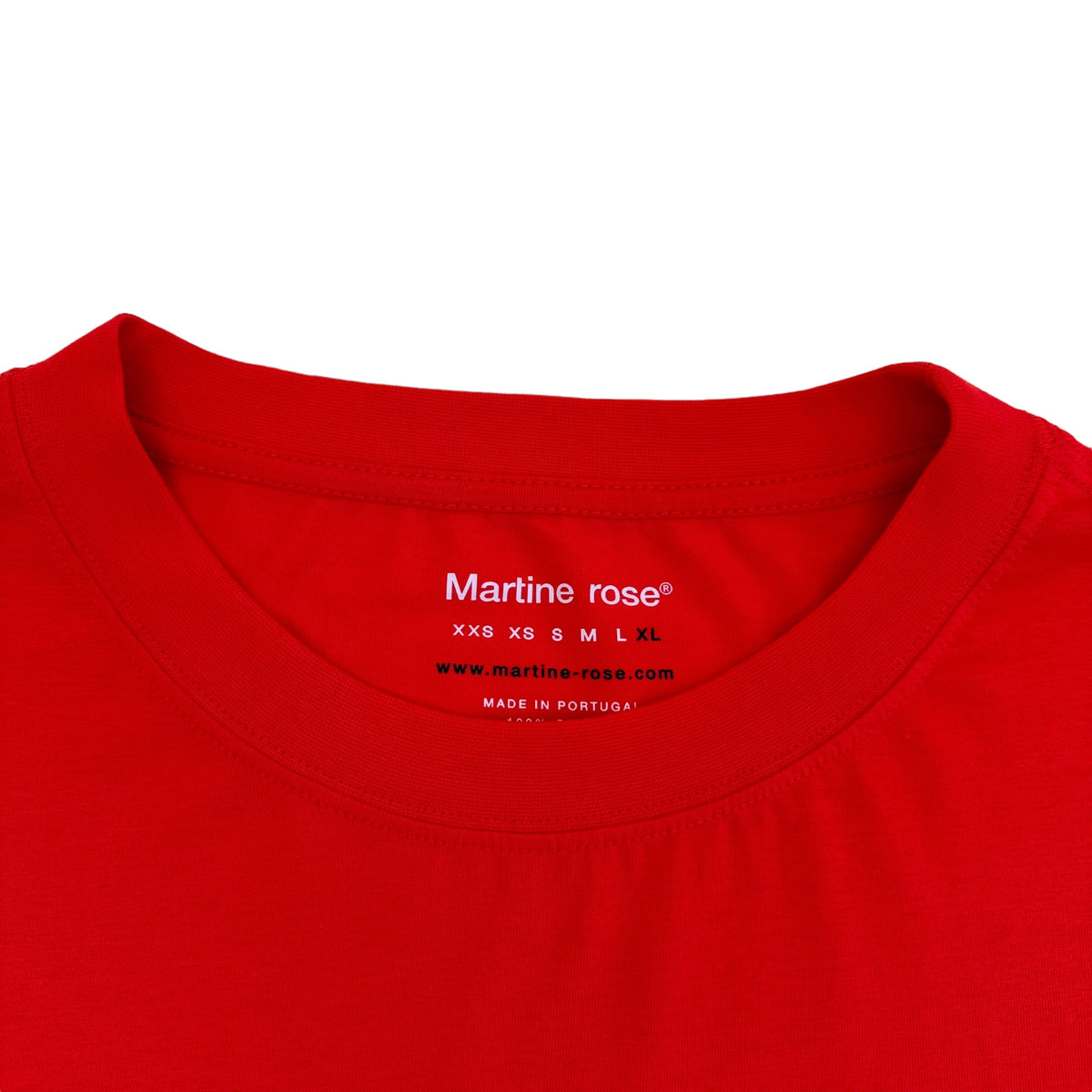 MARTINE ROSE OVERSIZED LONG SLEEVE T-SHIRT RED XL