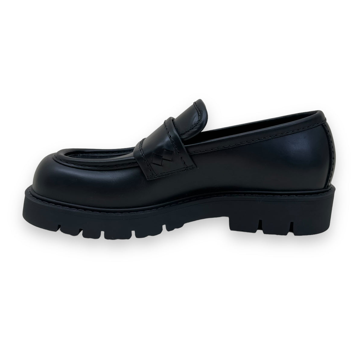 BOTTEGA VENETA HADDOCK LEATHER LOAFER BLACK UK10