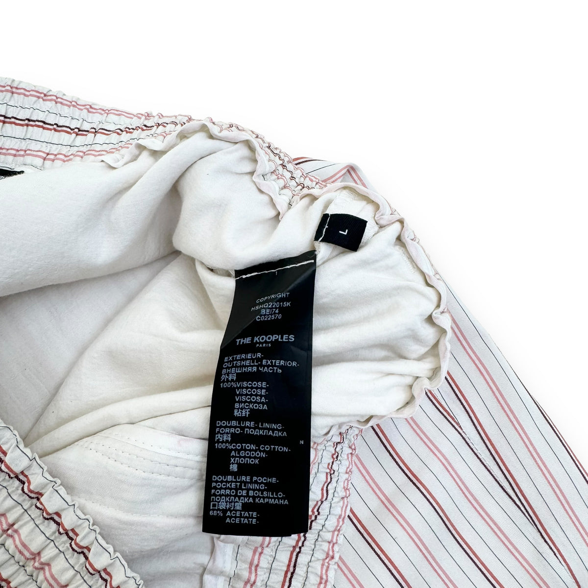 THE KOOPLES FLOWING STRIPED SHORTS BEIGE / PINK L