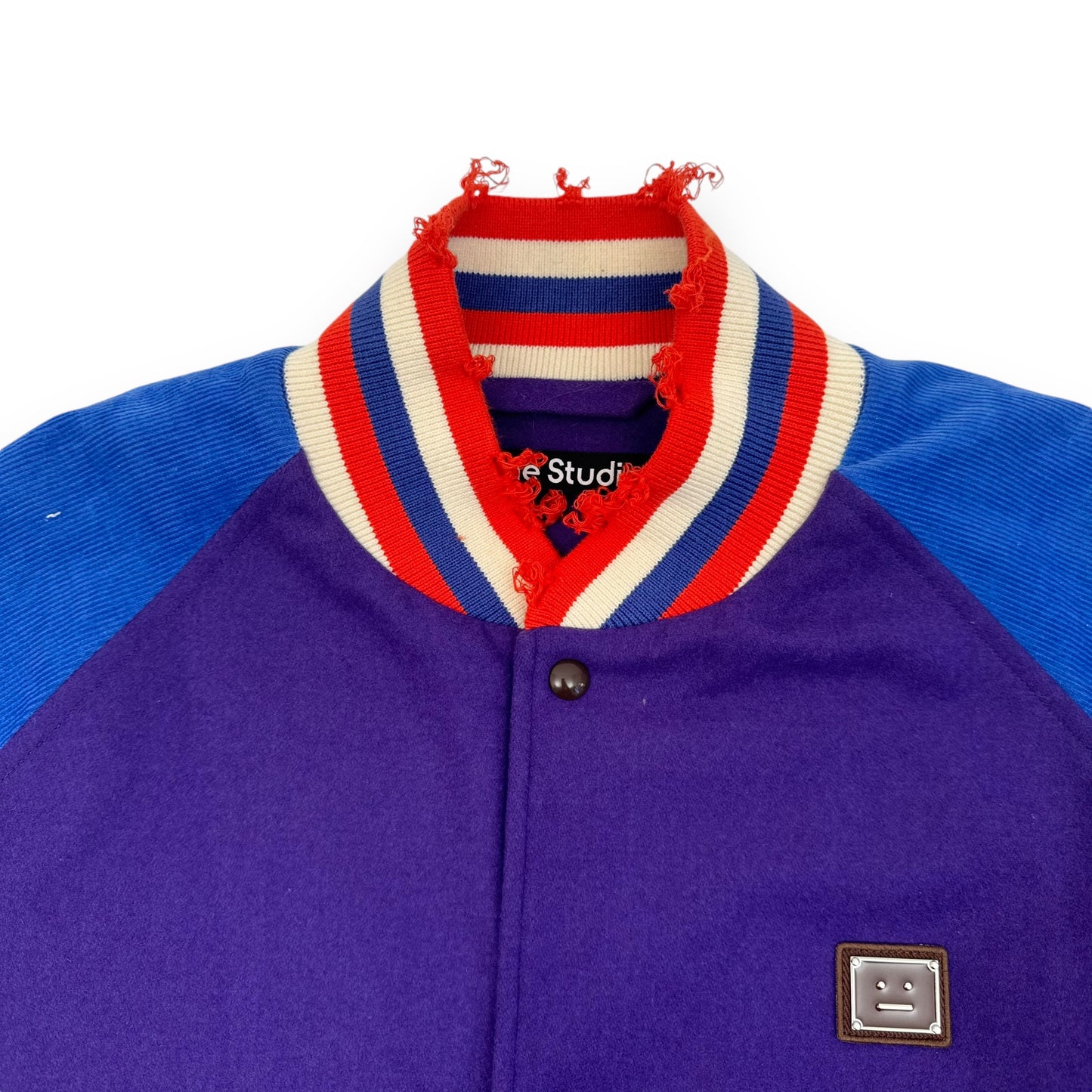 ACNE STUDIOS OCTAN PADDED FACE VARSITY JACKET PURPLE / BLUE L