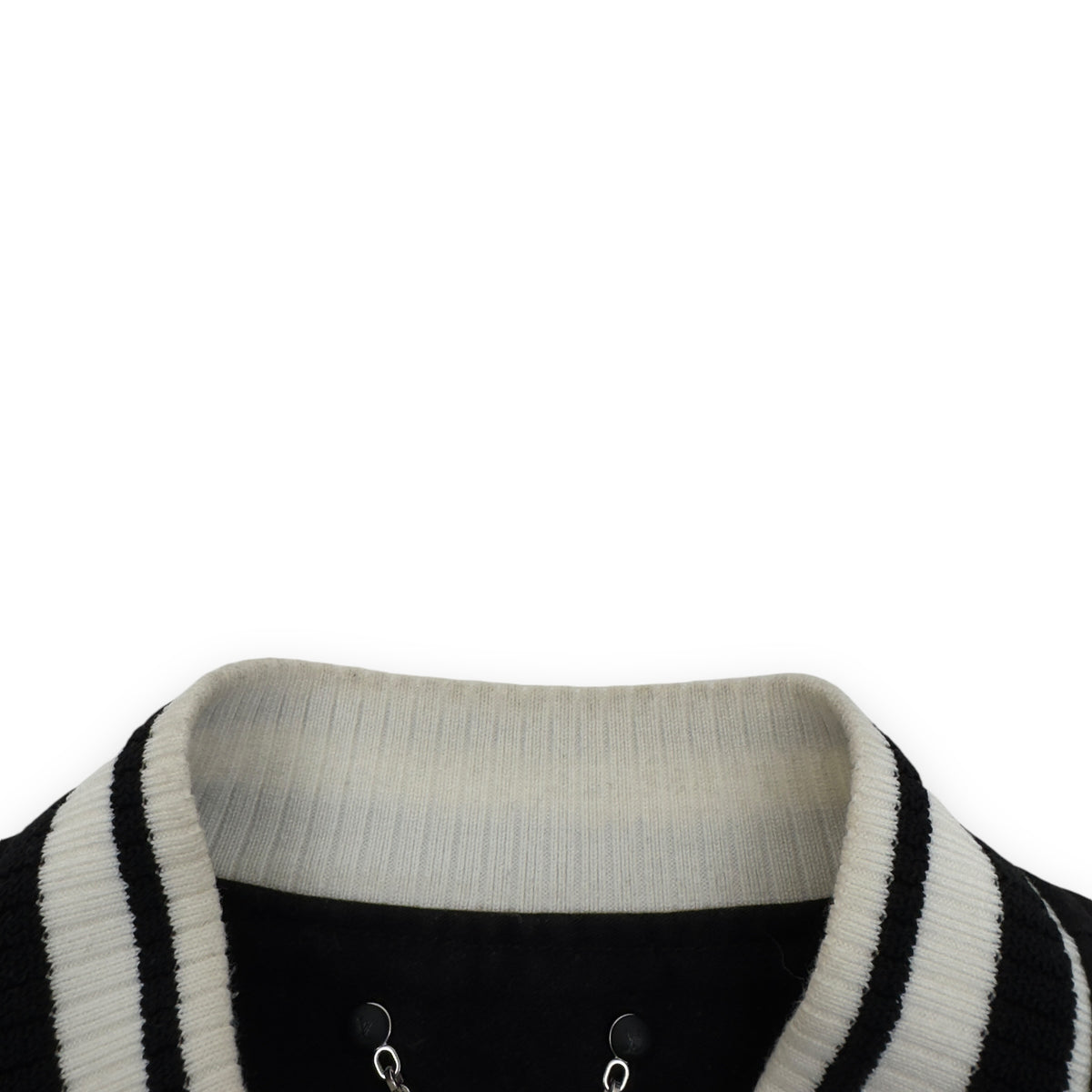 LOUIS VUITTON X FRAGMENT SS17 LV VARSITY JACKET BLACK / WHITE L