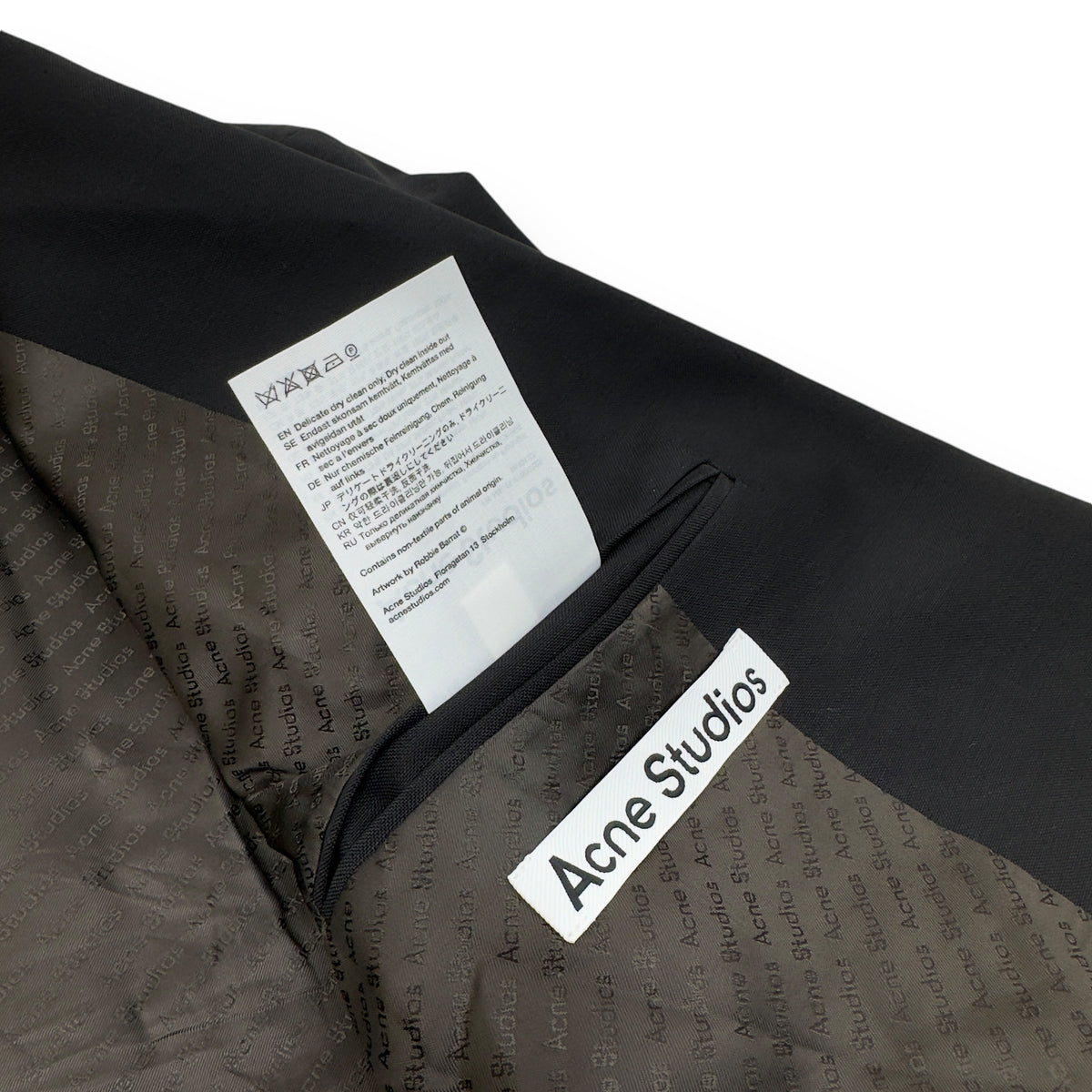 ACNE STUDIOS OVERSIZED PRINTED SUIT JACKET BLACK S