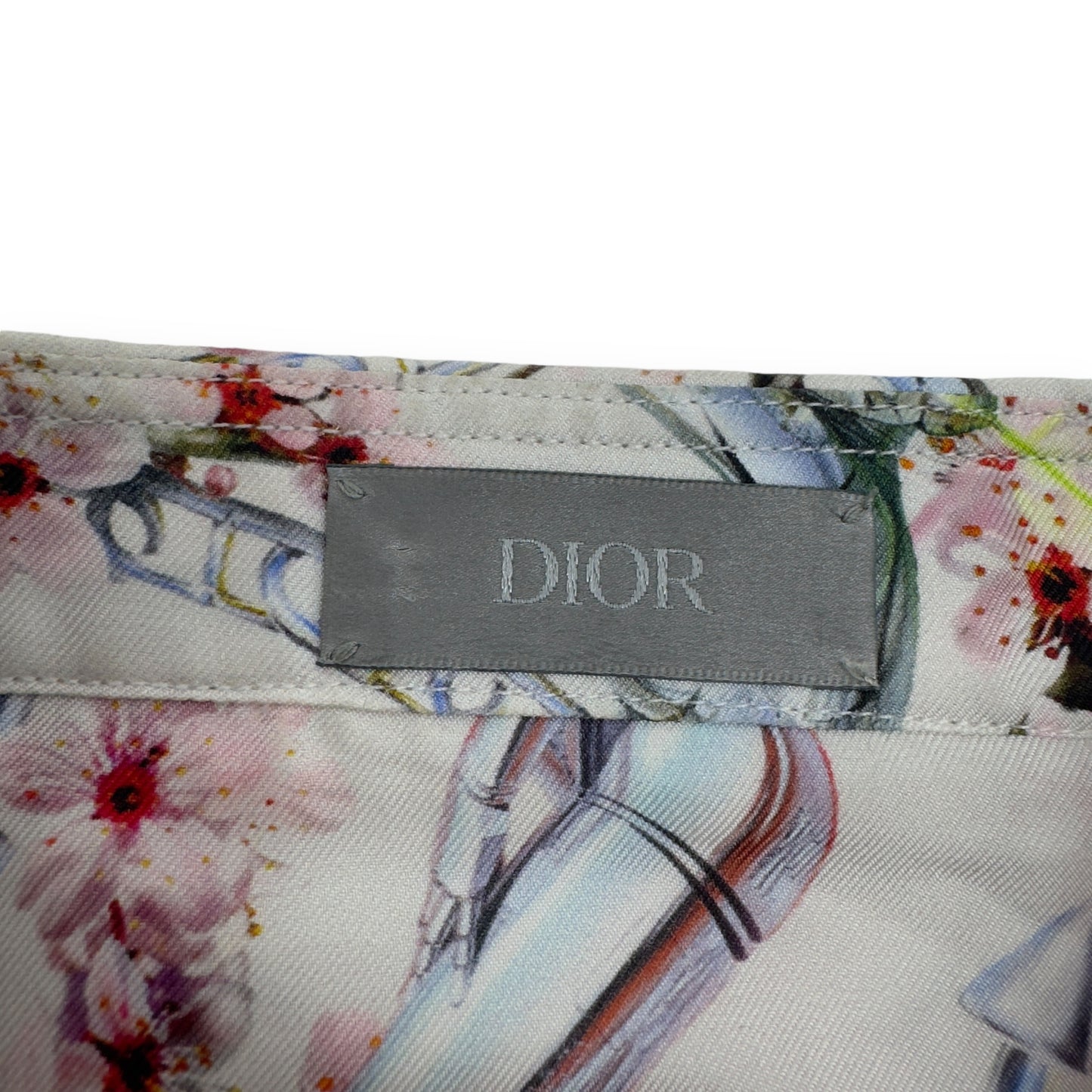 DIOR X HAJIME SORAYAMA RUNWAY FW19 SEXY ROBOTS SILK FLORAL SHIRT L