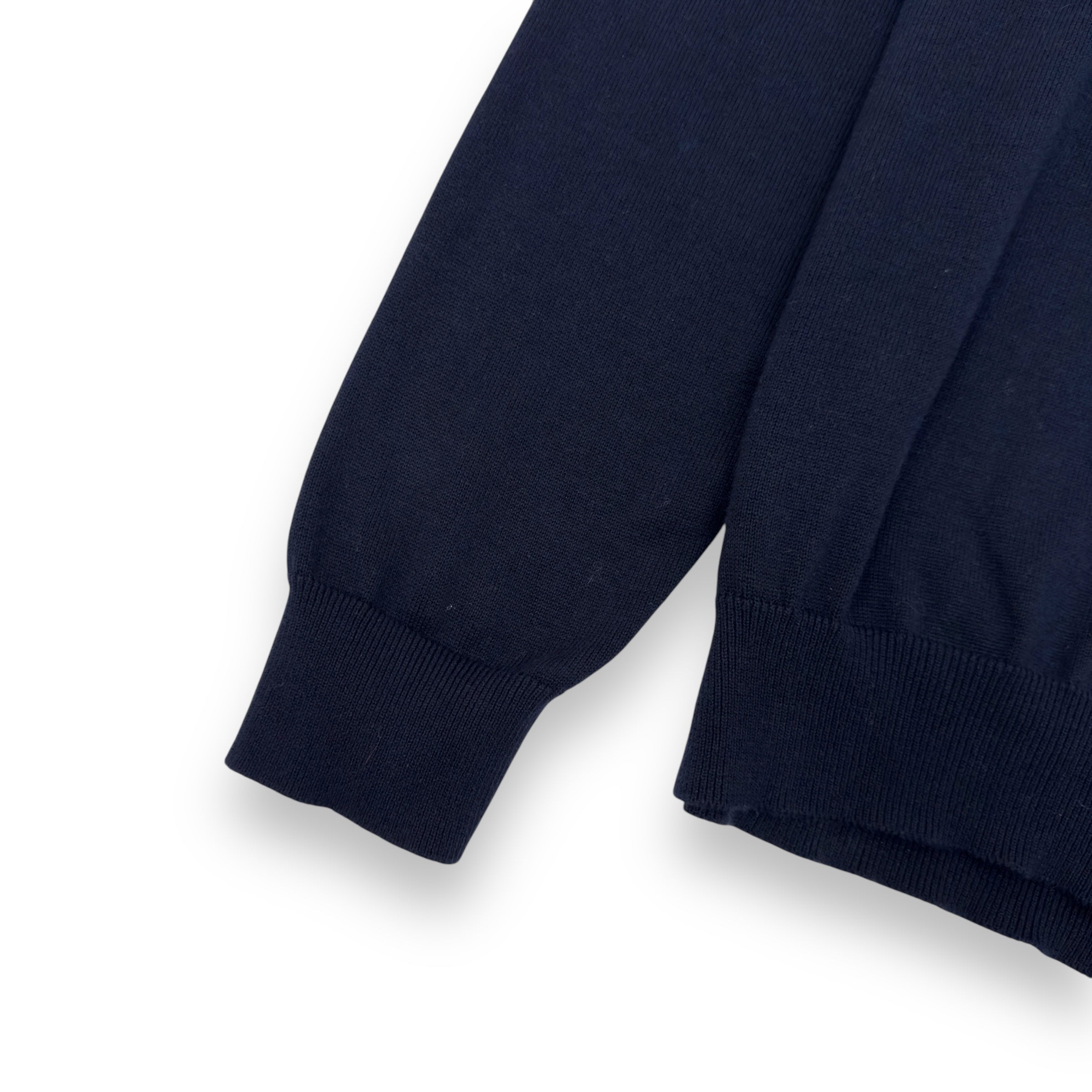 THOM SWEENEY COTTON LONG SLEEVE SKIPPER POLO SHIRT NAVY L
