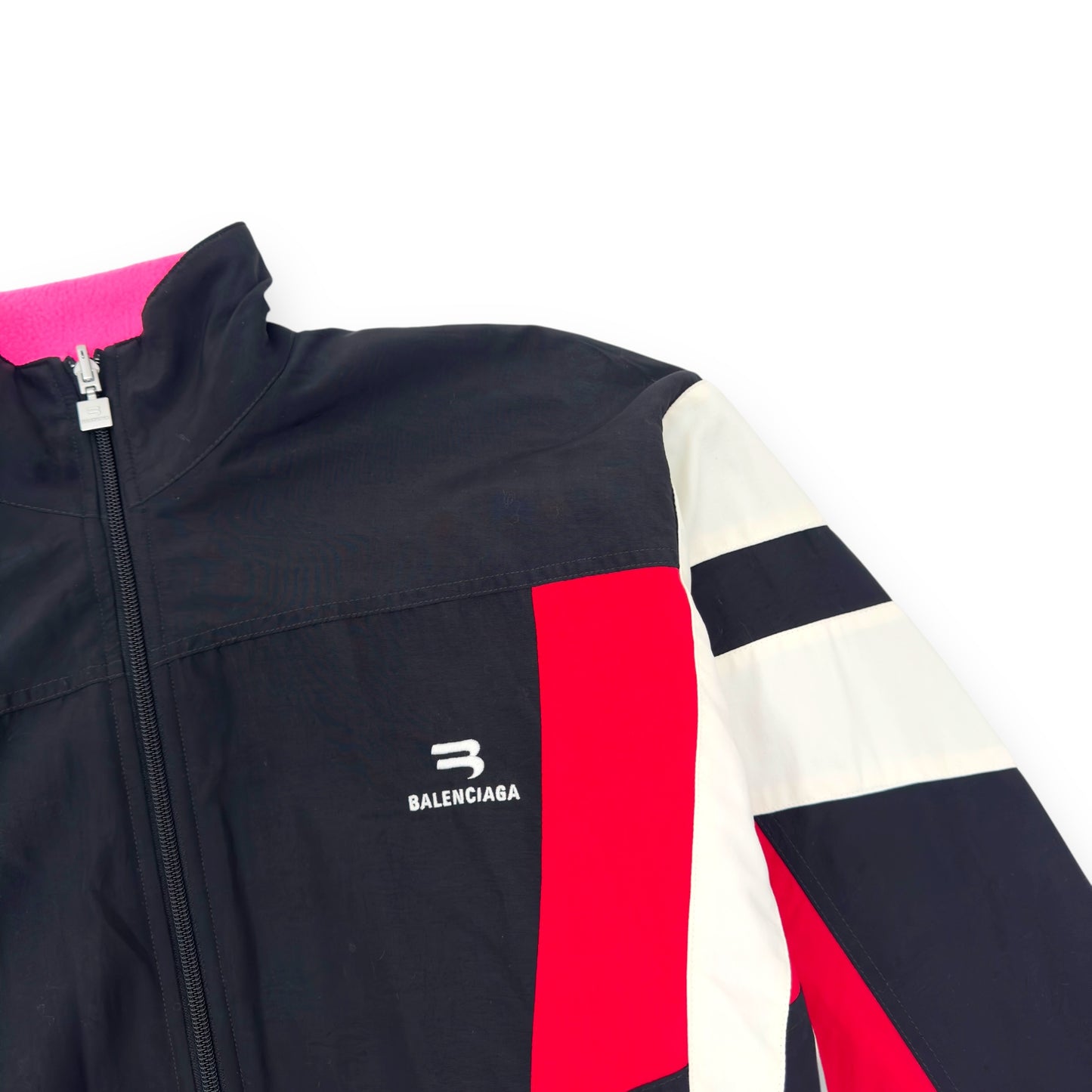 BALENCIAGA OVERSIZED REVERSIBLE SPORTY B JACKET PINK / BLACK M